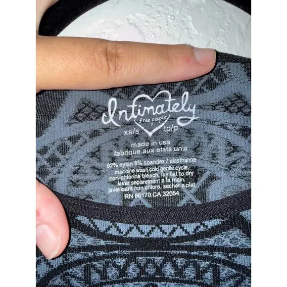 Intimately Free People Bodycon Mini Long Sleeve Geometric Dress - Picture 4 of 8